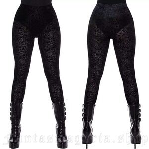 Killstar Althea Evil mesh velvet leggings